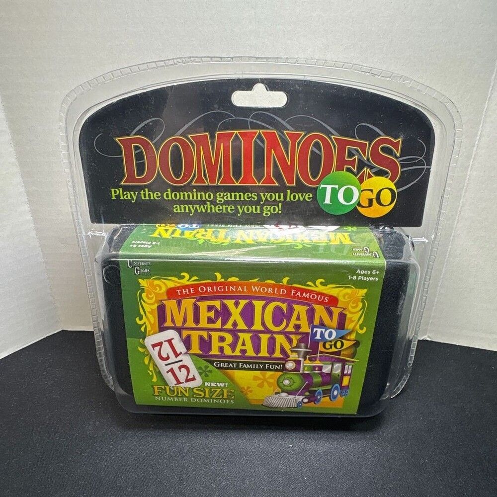 University Games Mexican Train ToGo Double 12 Fun Size Travel Dominoes Set 54201
